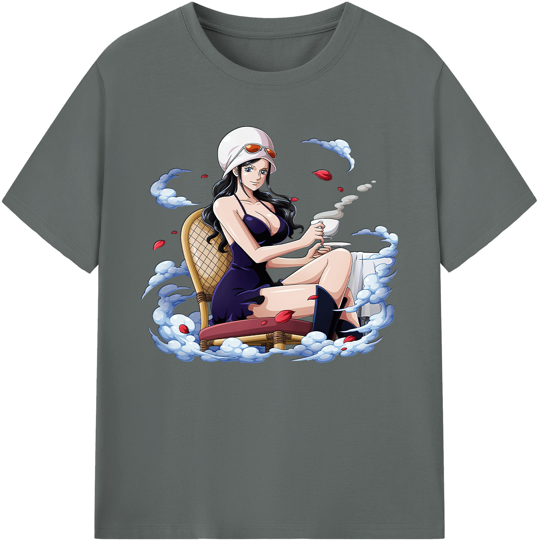 ワンピース ニコ・ロビン ONE PIECE Nico Robin 綿100％ メンズ半袖Tシャツ｜肌触りやわらか＆通気性
